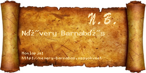 Névery Barnabás névjegykártya