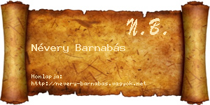 Névery Barnabás névjegykártya