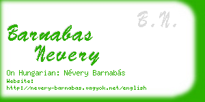 barnabas nevery business card